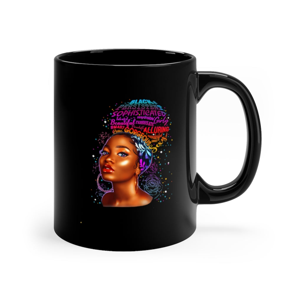 Beautiful African American Queen 11oz Black Mug
