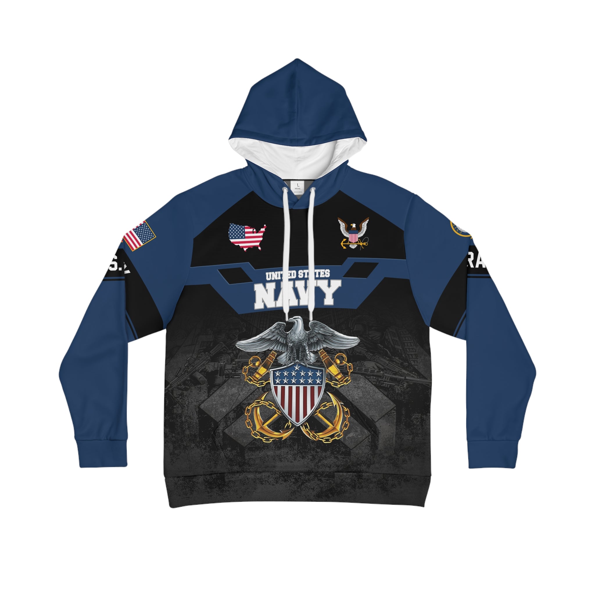 U.S. Navy Eagle Crest All-Over Print Hoodie