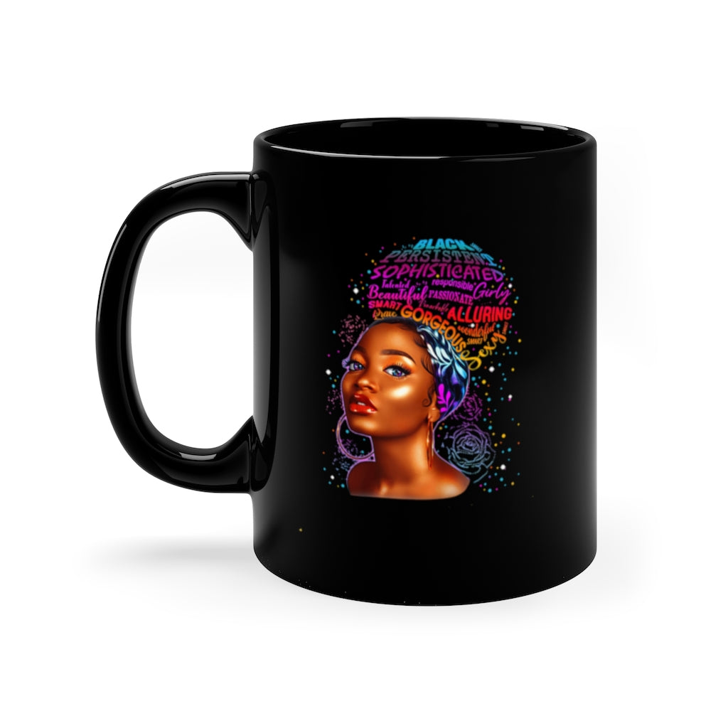 Beautiful African American Queen 11oz Black Mug