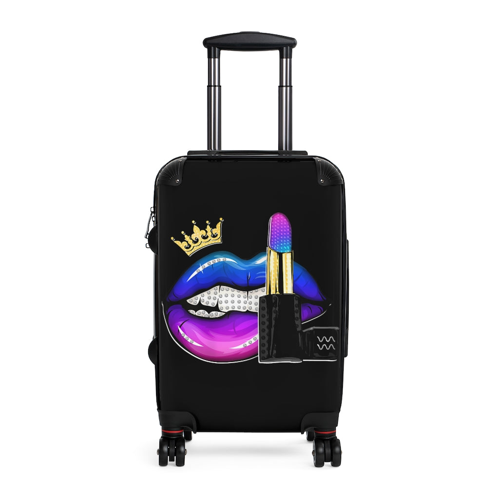 Black Delicious Queen Lips Cabin Suitcase