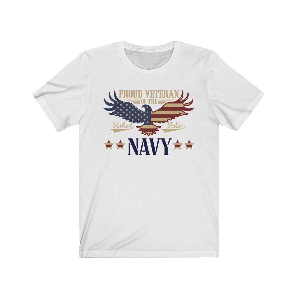 US Veteran Proud Navy Gold American Eagle T-Shirt